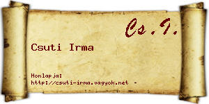 Csuti Irma névjegykártya